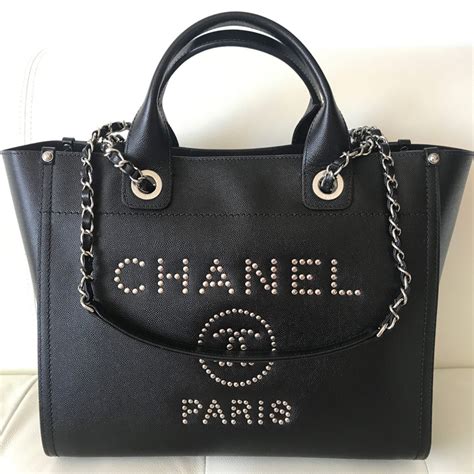 chanel deauville tote brown|chanel deauville tote price leather.